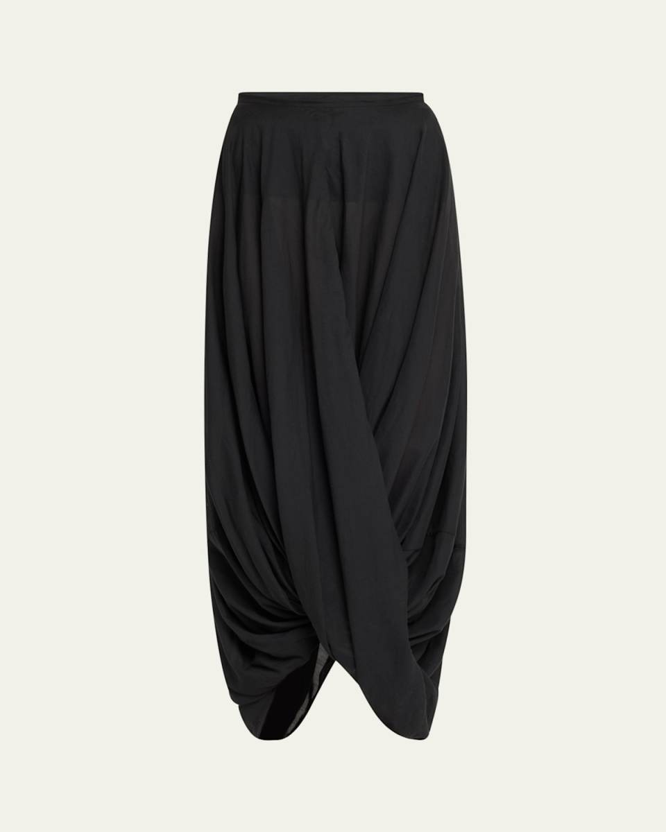 Draped Cocoon Maxi Skirt